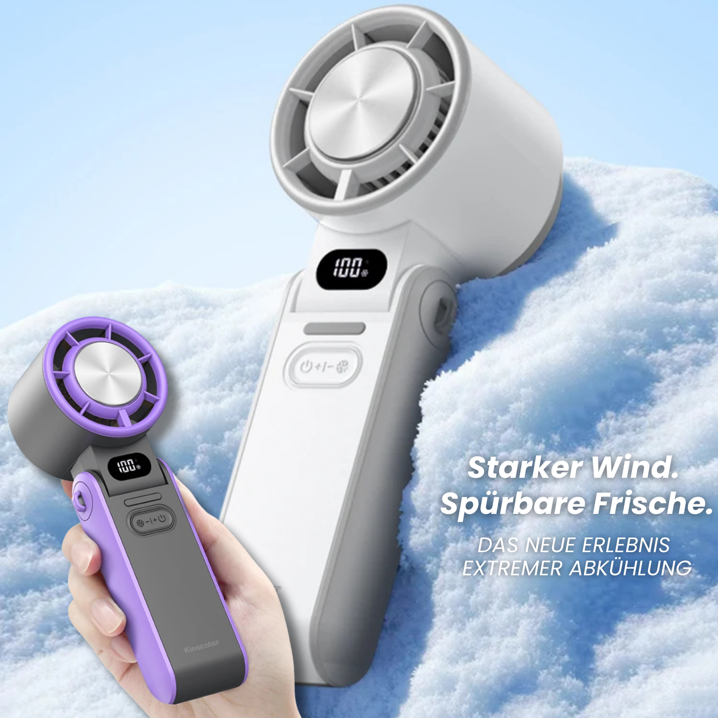 FrostedVenti™ Faltbarer Handventilator mit Eisplatte