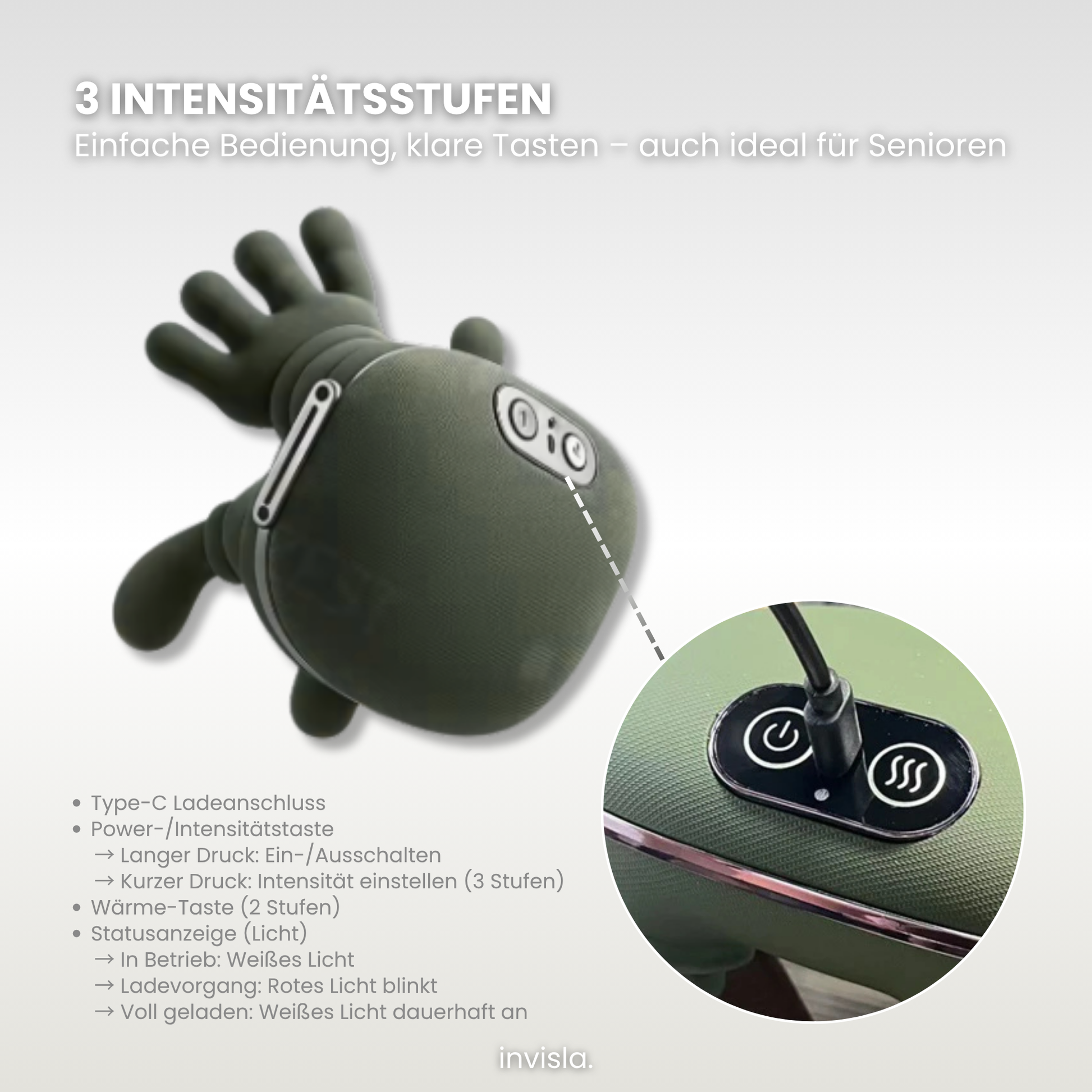 MiniHands™ Nacken-Schulter-Massagegerät mit Wärmefunktion