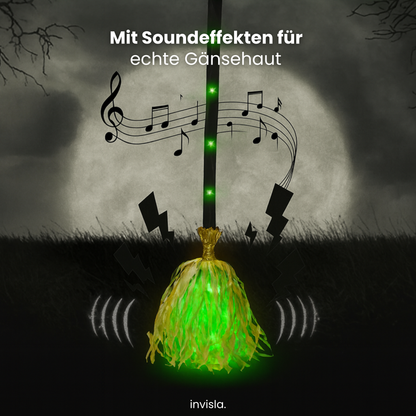 Halloween HexaGlow™ Tanzender Hexenbesen mit Licht & Sound