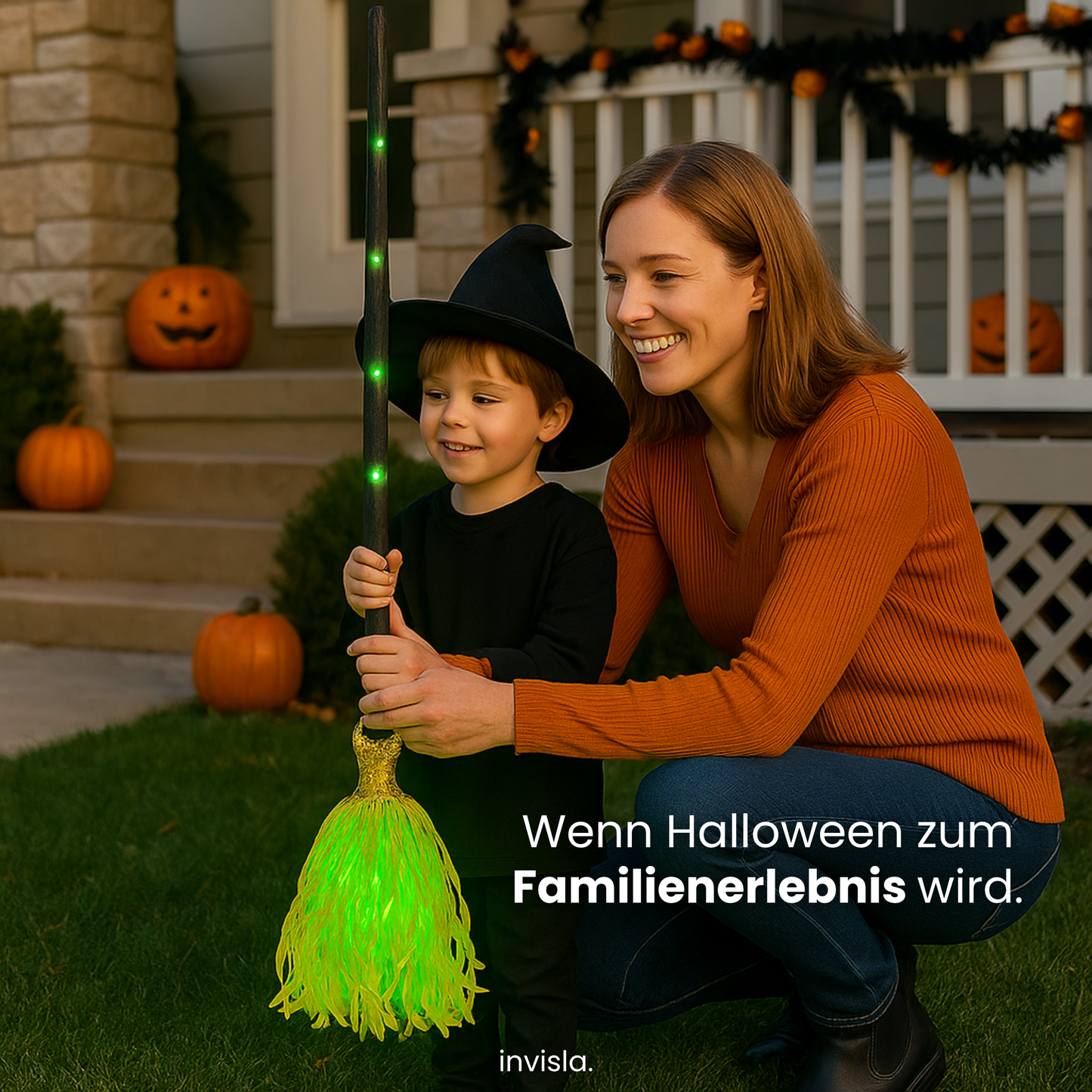 Halloween HexaGlow™ Tanzender Hexenbesen mit Licht & Sound