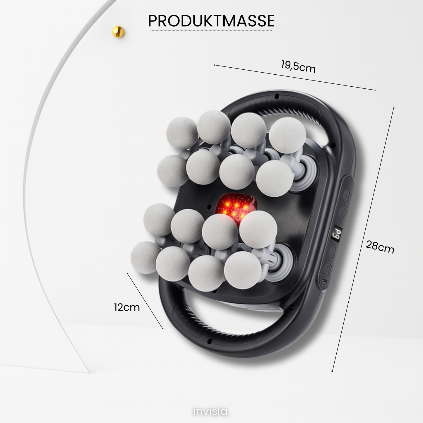 MuscleRelax Pro™ 16-Kopf Massagegerät mit Rotlichtwärme