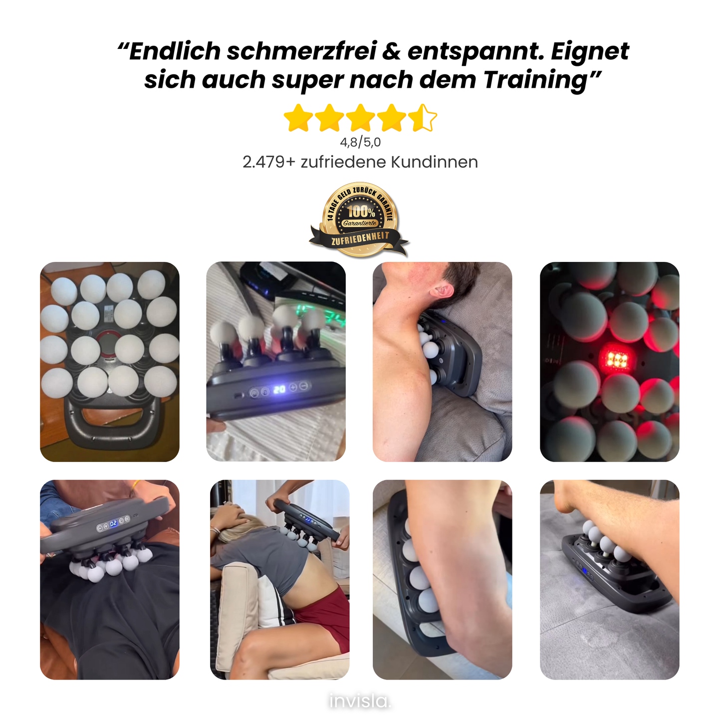 MuscleRelax Pro™ 16-Kopf Massagegerät mit Rotlichtwärme