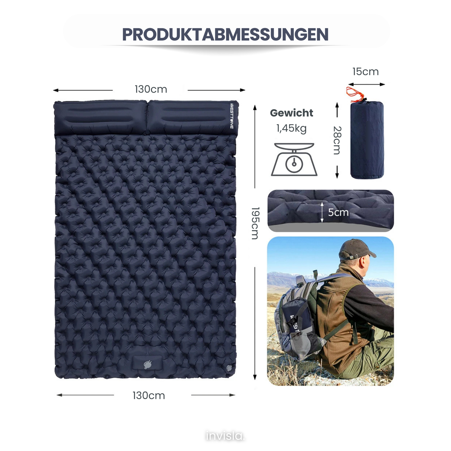 AdventurePad XXL™ Doppelte aufblasbare Isomatte