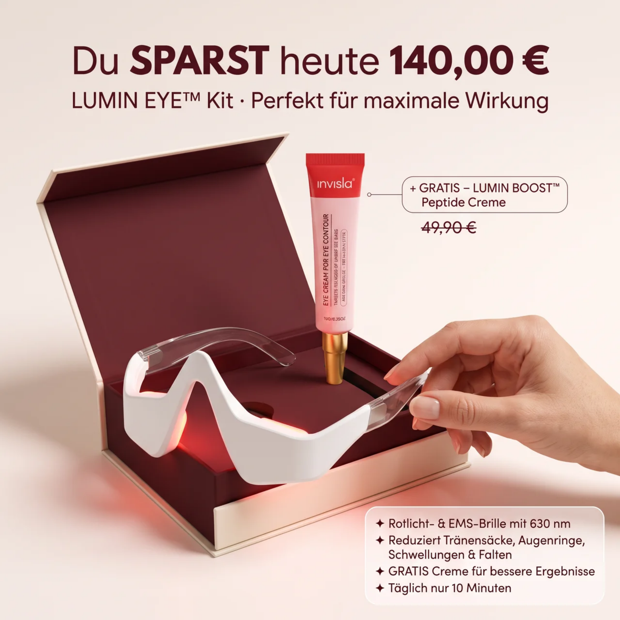 LUMIN EYE Rotlicht EMS Brille